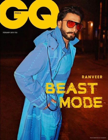 Ranveer Singh, GQ Magazine February 2019 Cover Photo - India