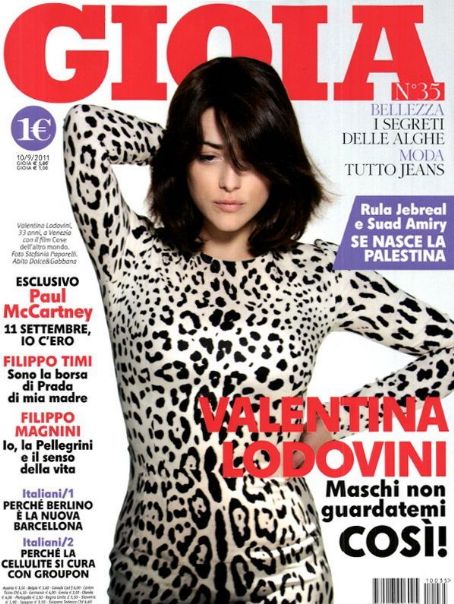 Valentina Lodovini, Gioia Magazine 10 September 2011 Cover Photo - Italy