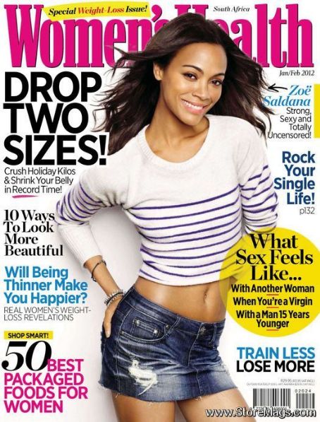 Zoe Saldana Womens Health Magazine January 2012 Cover Photo South Africa 0545