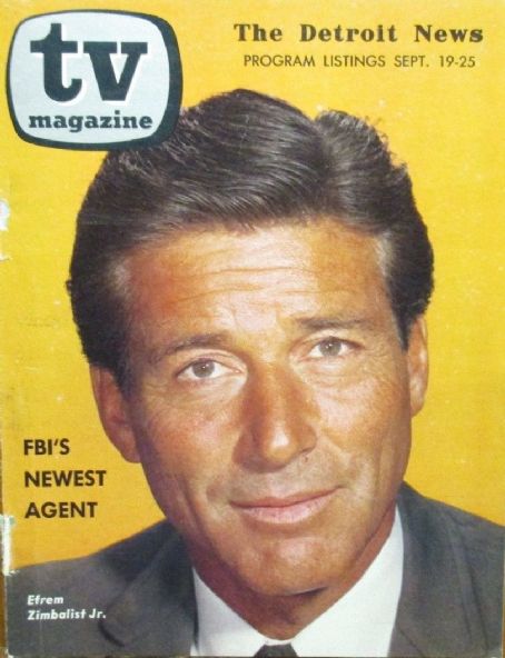 Efrem Zimbalist Jr., The Detroit News TV Magazine Magazine 19 September ...