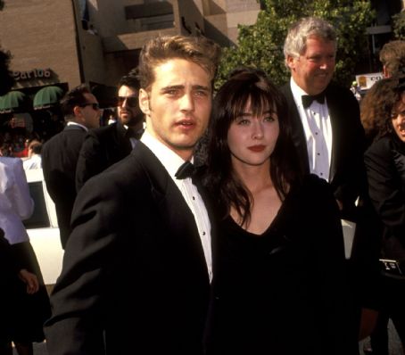 Shannen Doherty and Jason Priestley at The 43rd Annual Primetime Emmy ...