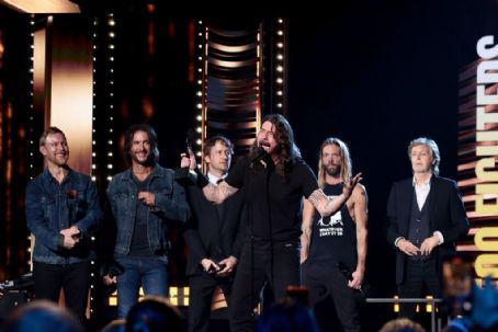 Foo Fighters attend the 36th Annual Rock & Roll Hall Of Fame Induction ...