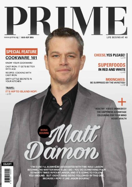 Matt Damon, Prime Magazine August 2016 Cover Photo - Singapore