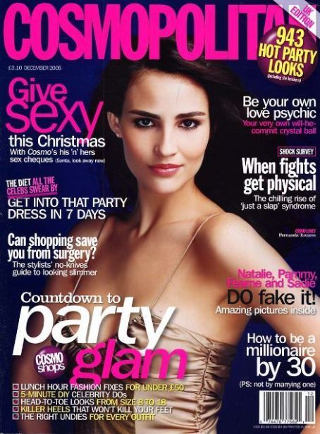 Fernanda Tavares, Cosmopolitan Magazine December 2005 Cover Photo ...