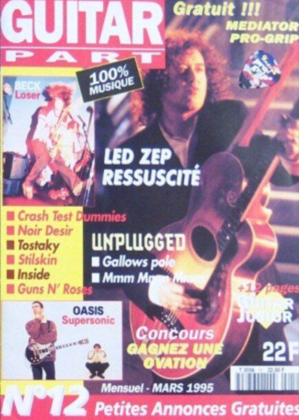 Jimmy Page, Guitar Part Magazine March 1995 Cover Photo - France