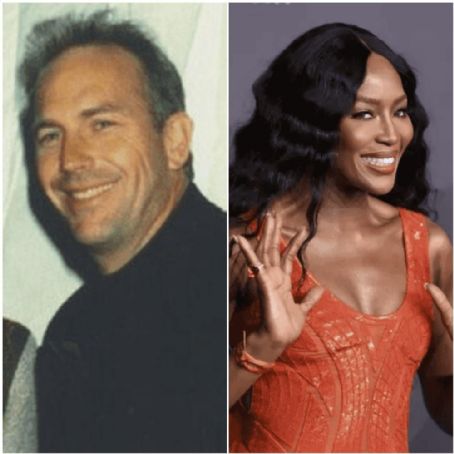 Naomi Campbell and Kevin Costner
