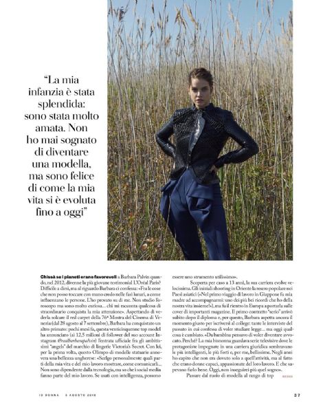 Barbara Palvin - Io Donna Magazine Pictorial [Italy] (August 2019