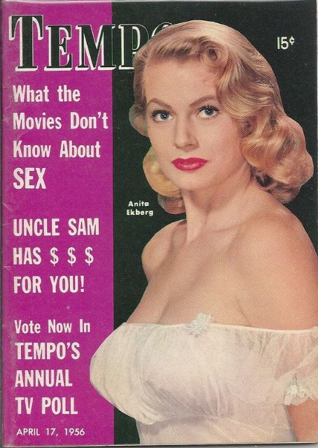 Anita Ekberg - Tempo Magazine Cover [United States] (17 April 1956)