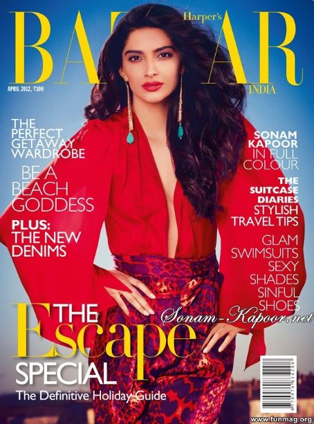 Sonam Kapoor, Harper's Bazaar Magazine April 2012 Cover Photo - India