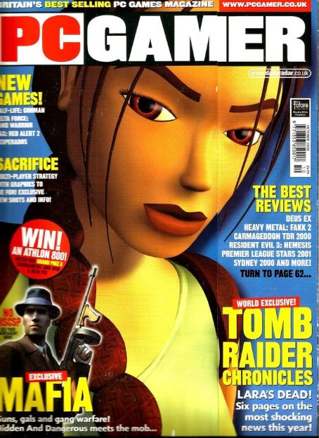 Lara Croft, PC gamer Magazine October 2000 Cover Photo - United Kingdom