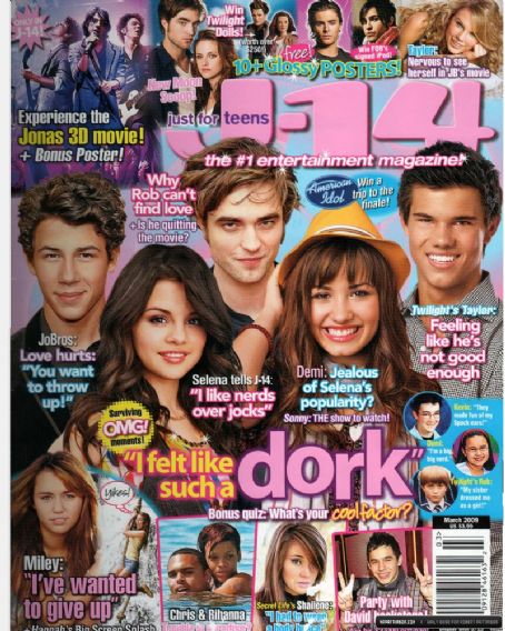 Taylor Lautner, J-14 Magazine March 2009 Cover Photo - United States