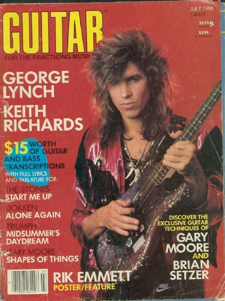 George Lynch, Guitar For The Practising Magazine July 1986 Cover Photo ...