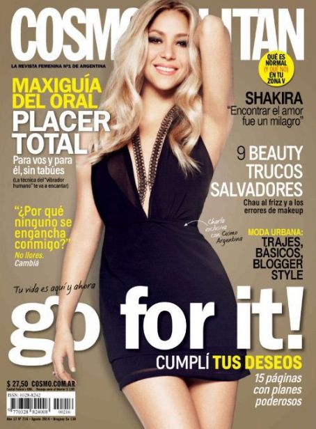 Shakira, Cosmopolitan Magazine August 2014 Cover Photo - Argentina