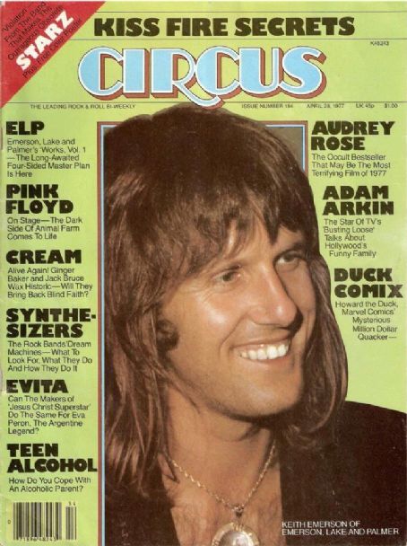 Keith Emerson, Circus Magazine 28 April 1977 Cover Photo - United States