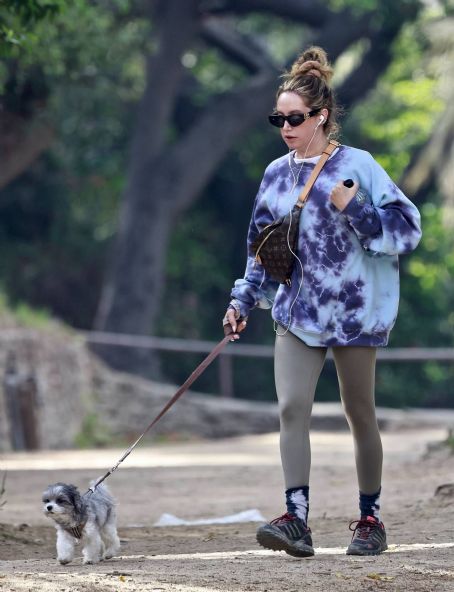 Ashley Tisdale – Seen with her pooch in Los Feliz