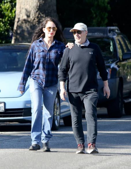 Madelaine Stowe – Out for a stroll with husband Brian Benben in Pacific Palisades