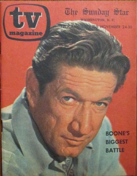Richard Boone - The Sunday Star TV Magazine Cover [United States] (24 November 1963)