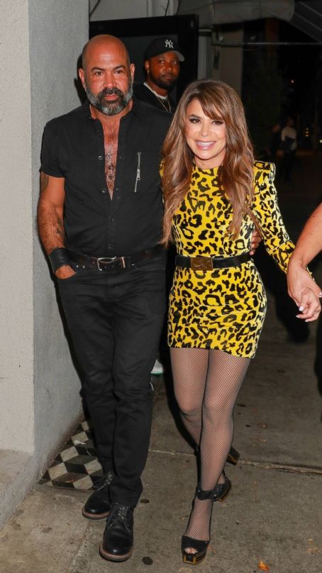 Paula Abdul – Rocks in a short animal print dress at Craig’s in West