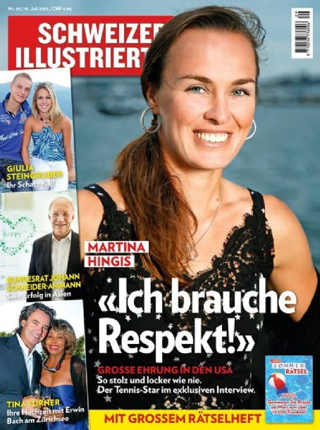 Martina Hingis Schweizer Illustrierte Magazine 15 July 2013 Cover Photo Switzerland