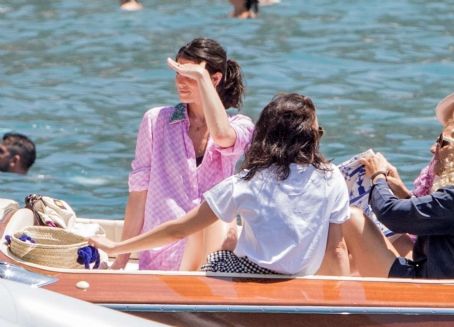 Gemma Arterton in Purple Summer Dress on holiday in Positano | Gemma