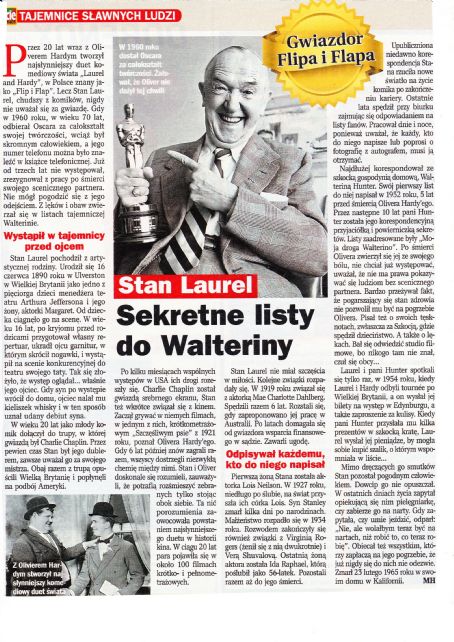 Stan Laurel - Zycie na goraco Magazine Pictorial [Poland] (7 January 2016)