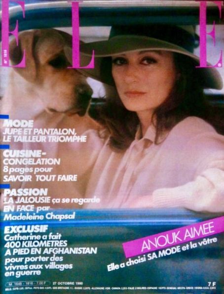 Anouk Aimée - Elle Magazine Cover [France] (27 October 1980)