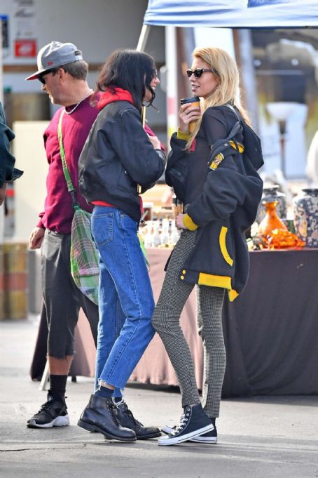 Stella Maxwell and Langley Fox at the Rosebowl Flea Market in Pasadena