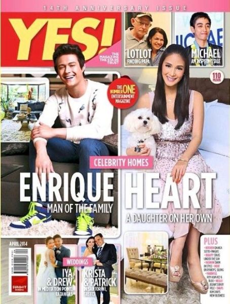 Heart Evangelista, Enrique Gil, Lotlot De Leon, Drew Arellano, Iya Villania, Patrick Grove - Yes Magazine Cover [Philippines] (April 2014)