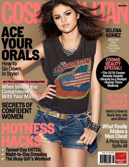 Selena Gomez, Cosmopolitan Magazine August 2016 Cover Photo - Philippines