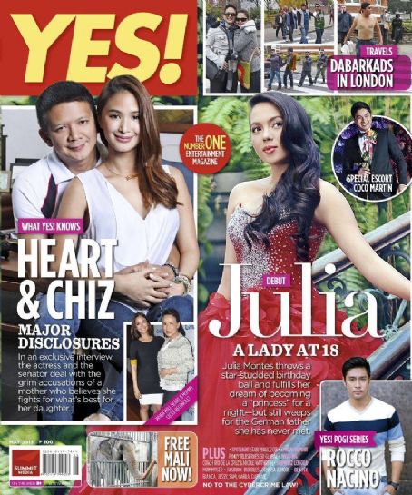 Francis Escudero, Heart Evangelista, Julia Montes, Ryan Agoncillo, Coco Martin, Rocco Nacino - Yes Magazine Cover [Philippines] (May 2013)