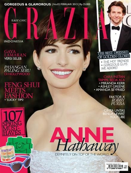 Anne Hathaway, Grazia Magazine February 2013 Cover Photo - Indonesia