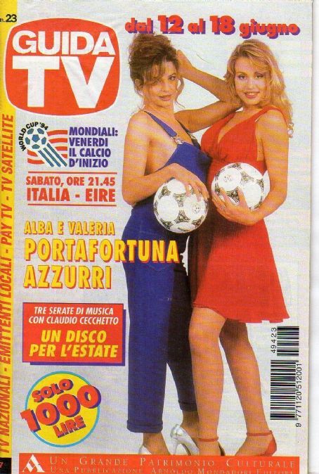 Alba Parietti Valeria Marini Guida Tv Magazine 12 June 1994 Cover Photo Italy