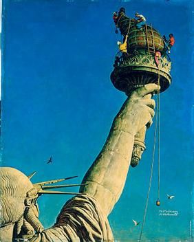 Working on the Statue of Liberty