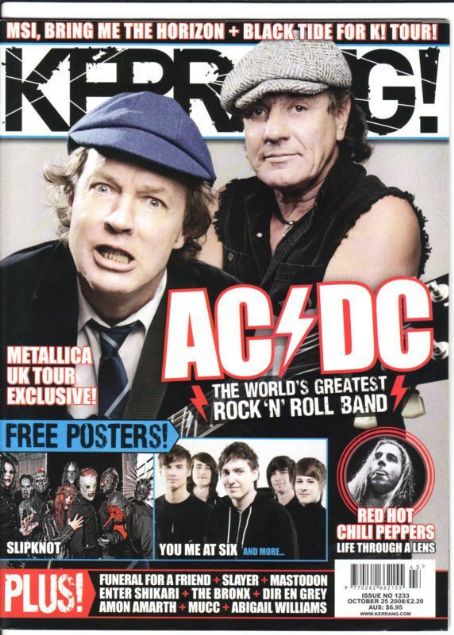 Brian Johnson, Angus Young, Kerrang Magazine 25 October 2008 Cover ...