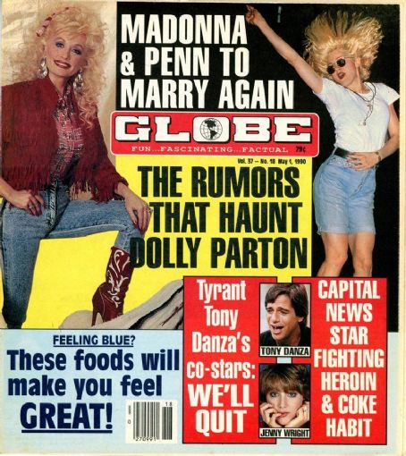 Madonna, Dolly Parton, Globe Magazine 01 May 1990 Cover Photo - United ...