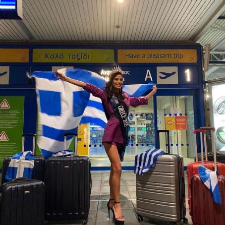 Sofia Arapogianni- Departure from Greece for Miss Universe 2021