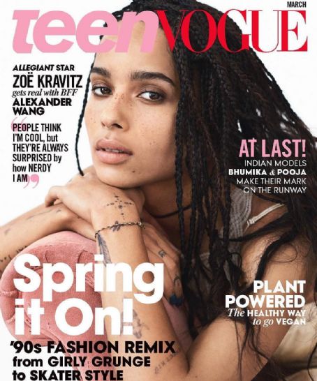 Zoë Kravitz, Teen Vogue Magazine March 2016 Cover Photo - United States