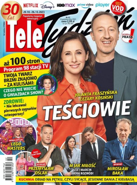 Cezary Kosinski, Jolanta Fraszynska, Tele Tydzień Magazine 20 October ...