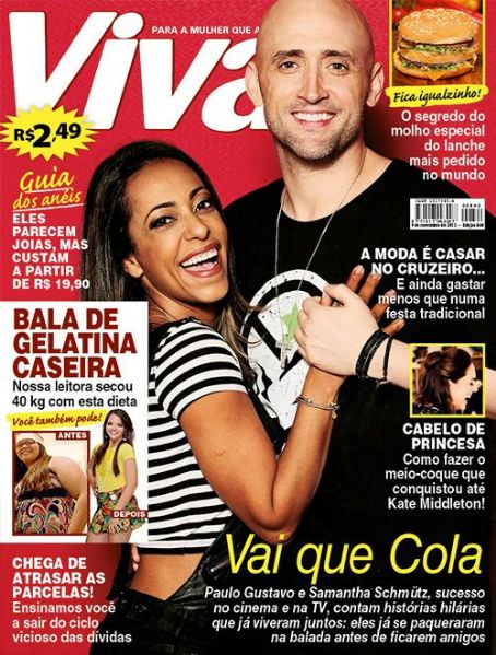 Paulo Gustavo Barros Samantha Schmutz Viva Mais Magazine 09 November 2015 Cover Photo Brazil