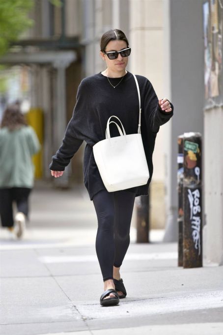 Lea Michele – Seen at a hair salon in Tribeca New York