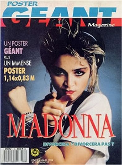 Madonna, Poster Geant Magazine March 1989 Cover Photo - France