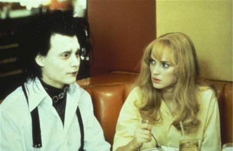 Johnny Depp as Edward Scissorhands and Winona Ryder as Kim in Edward Scissorhands (1990)