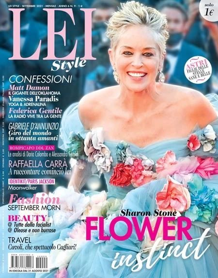 Sharon Stone, LEI Magazine September 2021 Cover Photo - Italy