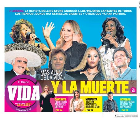 Marc Anthony - El Diario Vida Magazine Cover [Ecuador] (5 January 2023)