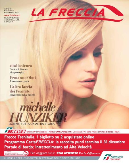 Michelle Hunziker, La Freccia Magazine November 2014 Cover Photo - Italy