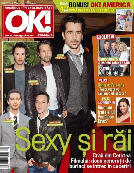 Keanu Reeves, Gerard Butler, Colin Farrell, Shia LaBeouf, Jonathan Rhys Meyers - OK! Magazine Cover [Romania] (14 January 2011)