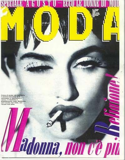 Madonna, MODA Magazine August 1990 Cover Photo - Italy