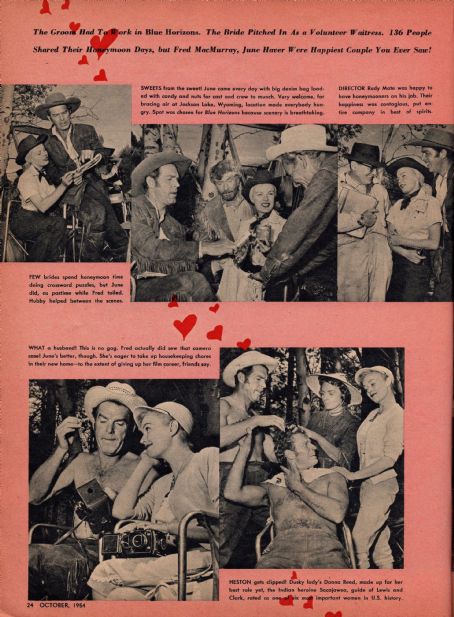June Haver and Fred MacMurray - Movie Life Magazine Pictorial [United States] (October 1954)