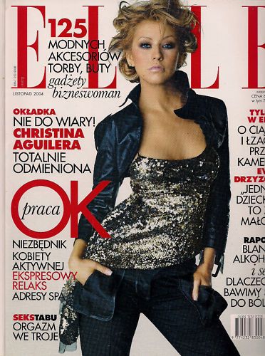 Christina Aguilera Elle Magazine November 2004 Cover Photo Poland