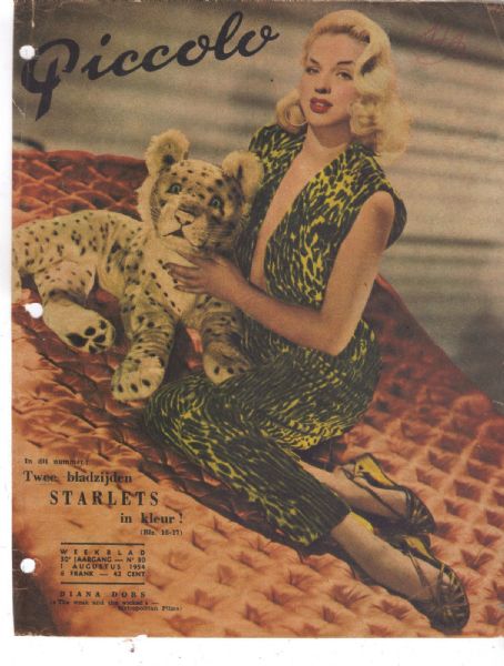 Diana Dors - Piccolo Magazine Cover [Belgium] (1 August 1954)